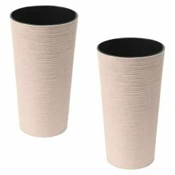 BAUHAUS Siena Garden Pflanzsäule Rund Set Locon Eco 2 X Pflanzsäule Ø25 X 46,5 Cm, Kunststoff, Weiß