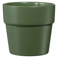 BAUHAUS SK Übertopf Rund Lima Außenmaß (Ø X H): 7 X 7 Cm, Moosgrün, Keramik, Matt