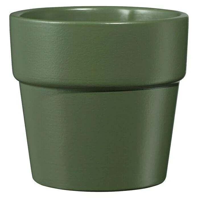 BAUHAUS SK Übertopf Rund Lima Außenmaß (Ø X H): 7 X 7 Cm, Moosgrün, Keramik, Matt
