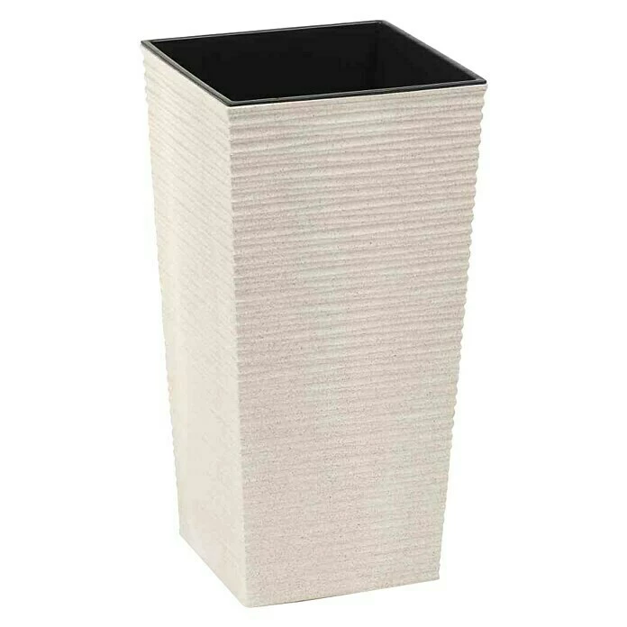 BAUHAUS Siena Garden Pflanzsäule Eckig Set Nizza Eco 2 X Pflanzsäule 25 X 25 X 46,5 Cm, Kunststoff, Weiß – Bild 2