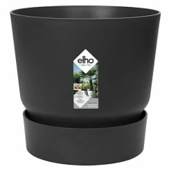 BAUHAUS Elho Pflanztopf Greenville Außenmaß (Ø X H): 30 X 27,8 Cm, Kunststoff, Schwarz