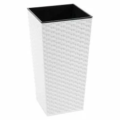 BAUHAUS Siena Garden Pflanzsäule Eckig Paris Außenmaß (L X B X H): 40 X 40 X 75,3 Cm, Kunststoff, Weiß