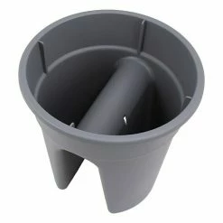 BAUHAUS KHW Geländertopf Flowerclip Außenmaß (Ø X H): 27 X 27,5 Cm, Kunststoff, Grau