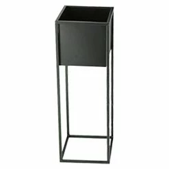 BAUHAUS Übertopf Eckig L X B X H: 20 X 20 X 60 Cm, Metall, Schwarz