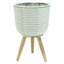 BAUHAUS Pflanzkorb Außenmaß (Ø X H): 21 X 32,5 Cm, Kunststoff, Weiß