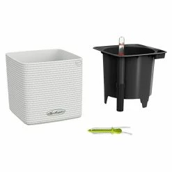 BAUHAUS Lechuza Color Pflanzkasten Cube Außenmaß (L X B X H): 14 X 14 X 14 Cm, Kunststoff, Weiß