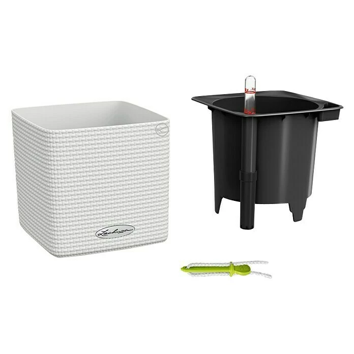 BAUHAUS Lechuza Color Pflanzkasten Cube Außenmaß (L X B X H): 14 X 14 X 14 Cm, Kunststoff, Weiß