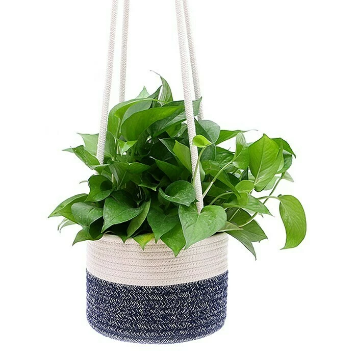 BAUHAUS Blumenampel Naturmaterialien, Grau/Weiß