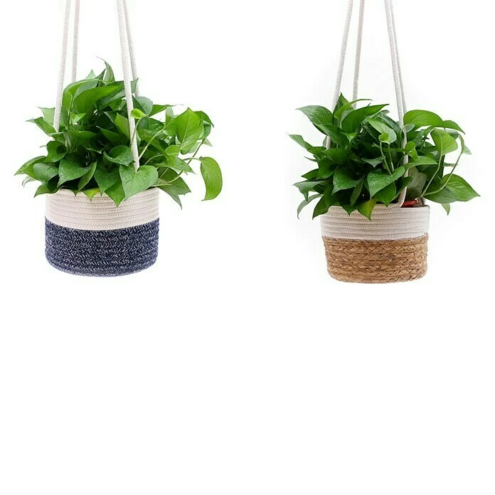 BAUHAUS Blumenampel Naturmaterialien, Grau/Weiß – Bild 3