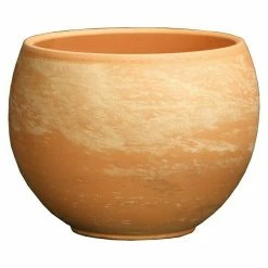 BAUHAUS Pflanztopf Luna Außenmaß (Ø X H): 26 X 19,1 Cm, Naturmaterialien, Terracotta