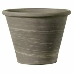 BAUHAUS Deroma Pflanztopf Vasum Außenmaß (Ø X H): 25 X 19,2 Cm, Naturmaterialien, Basalt