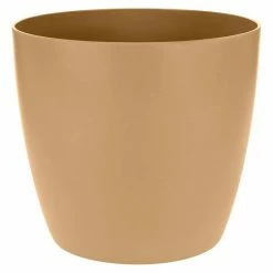 BAUHAUS Elho Brussels Übertopf Rund Außenmaß (Ø X H): 14 X 13 Cm, Braun