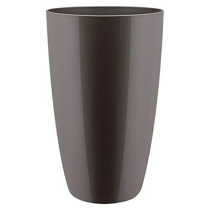 BAUHAUS Elho Brussels Diamond Übertopf Rund Round High Außenmaß (Ø X H): 32 X 55 Cm, Oyster Pearl, Kunststoff, Glänzend