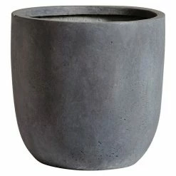 BAUHAUS Mega Collections Manchester Pflanzkübel Rund Außenmaß (Ø X H): 39 X 38 Cm, Verbundwerkstoff, Hellgrau