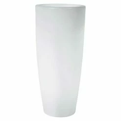 BAUHAUS Pflanzsäule Rund Bambu Weiß, Höhe: 90 Cm, Mit Beleuchtung