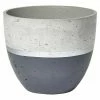 BAUHAUS Pflanzkübel Rund Ø X H: 45 X 38 Cm, Rund, Zement/Silber/Anthrazit