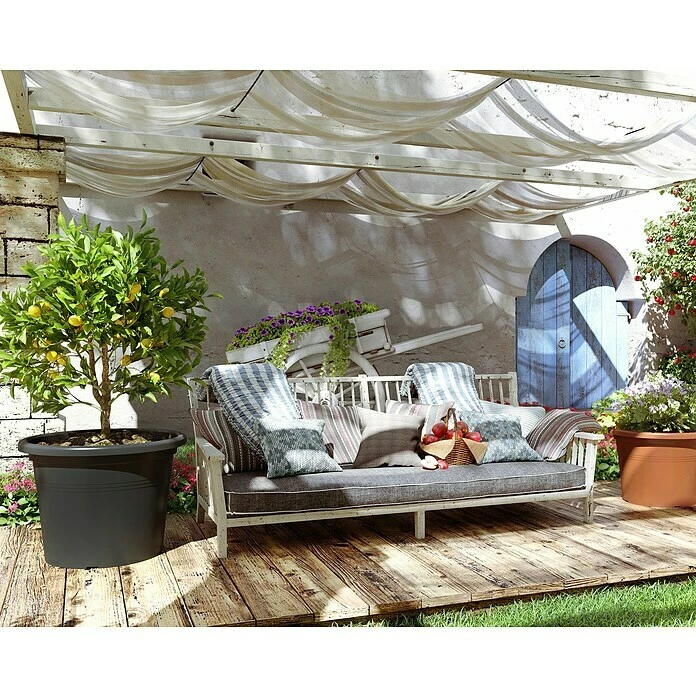 BAUHAUS Artevasi Venezia Pflanztopf Cilindro Außenmaß (Ø X H): 45 X 31,8 Cm, Kunststoff, Terracotta – Bild 5