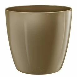 BAUHAUS Elho Brussels Diamond Übertopf Rund Außenmaß (Ø X H): 14 X 13 Cm, Shimmering Gold, Kunststoff, Glänzend