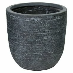 BAUHAUS Mega Collections Utah Pflanztopf Außenmaß (Ø X H): 27 X 26 Cm, Graphit