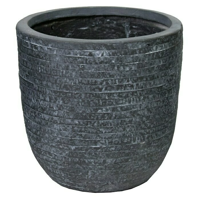 BAUHAUS Mega Collections Utah Pflanztopf Außenmaß (Ø X H): 27 X 26 Cm, Graphit