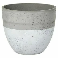 BAUHAUS Pflanzkübel Rund Ø X H: 45 X 38 Cm, Rund, Zement/Weiß