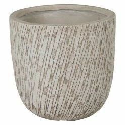 BAUHAUS Mega Collections Pflanztopf Nebraska Außenmaß (Ø X H): 27 X 26 Cm, Verbundwerkstoff, Sand