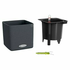 BAUHAUS Lechuza Color Pflanzkasten Cube Außenmaß (L X B X H): 14 X 14 X 14 Cm, Kunststoff, Schiefergrau