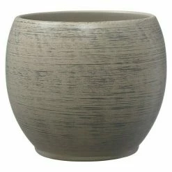 BAUHAUS SK Übertopf Rund Alberta Fashion Außenmaß (Ø X H): 18 X 16 Cm, Braun, Keramik, Holzoptik