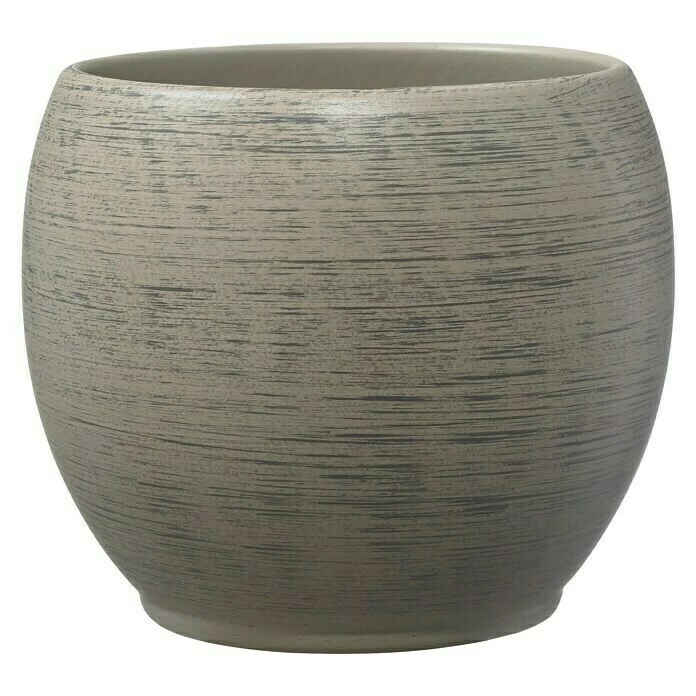 BAUHAUS SK Übertopf Rund Alberta Fashion Außenmaß (Ø X H): 18 X 16 Cm, Braun, Keramik, Holzoptik