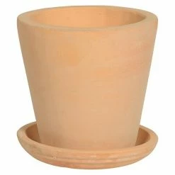 BAUHAUS Pflanztopf Außenmaß (Ø X H): 16 X 17,5 Cm, Naturmaterialien, Terracotta