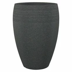 BAUHAUS Scheurich Pflanzkübel Rund Lineo High Außenmaß (Ø X H): 47 X 65 Cm, Kunststoff, Schwarz