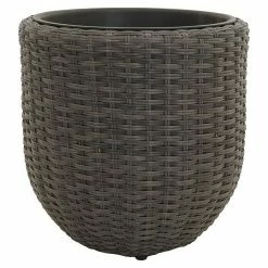 BAUHAUS A.H.G. Pflanzkübel Rund Außenmaß (Ø X H): 46 X 45 Cm, Kunststoff, Grau