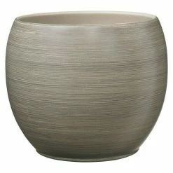 BAUHAUS SK Übertopf Rund Alberta Fashion Außenmaß (Ø X H): 15 X 13 Cm, Braun, Keramik, Matt