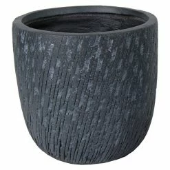 BAUHAUS Mega Collections Pflanztopf Nebraska Außenmaß (Ø X H): 34 X 33 Cm, Verbundwerkstoff, Graphit
