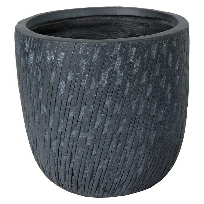BAUHAUS Mega Collections Pflanztopf Nebraska Außenmaß (Ø X H): 34 X 33 Cm, Verbundwerkstoff, Graphit