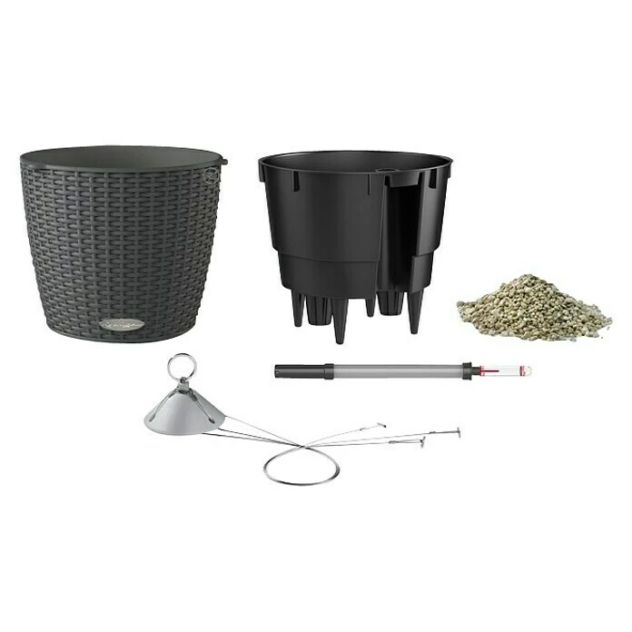 BAUHAUS Lechuza Cottage Blumenampel Nido Außenmaß (Ø X H): 27 X 23 Cm, Kunststoff, Granit – Bild 2