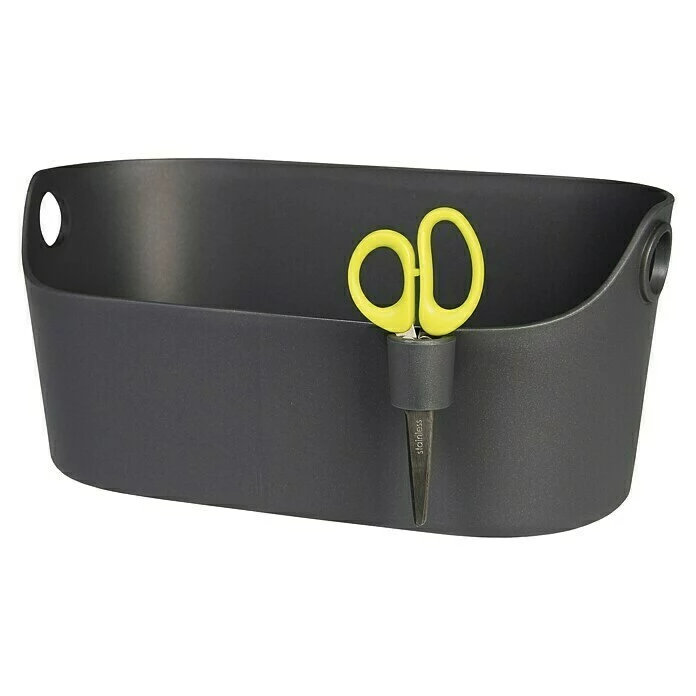 BAUHAUS Elho Brussels Kräutertopf Außenmaß (L X B X H): 29,8 X 18,5 X 13 Cm, Kunststoff, Anthrazit, Matt