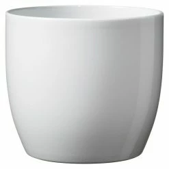BAUHAUS SK Übertopf Rund Basel Fashion XXL Außenmaß (Ø X H): 40 X 38 Cm, Weiß, Keramik, Glänzend