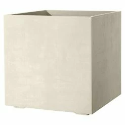 BAUHAUS Deroma Pflanzkübel Eckig Millennium Außenmaß (L X B X H): 39 X 39 X 39 Cm, Kunststoff, Perlweiß