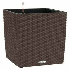 BAUHAUS Lechuza Cottage Pflanzkübel Eckig Cube Außenmaß (L X B X H): 40 X 40 X 40 Cm, Kunststoff, Mokka