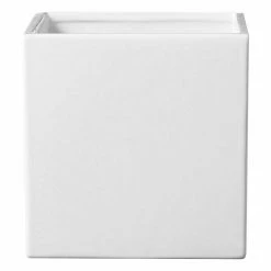 BAUHAUS SK Übertopf Eckig Latina Außenmaß (L X B X H): 13 X 13 X 13 Cm, Keramik, Weiß, Glänzend