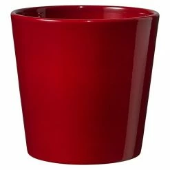 BAUHAUS SK Übertopf Rund Dallas Color Außenmaß (Ø X H): 19 X 18 Cm, Bordeaux, Keramik, Glänzend