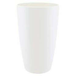 BAUHAUS Elho Brussels Diamond Übertopf Rund Round High Außenmaß (Ø X H): 32 X 55 Cm, Weiß, Kunststoff, Glänzend