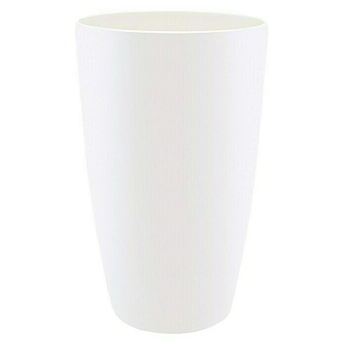 BAUHAUS Elho Brussels Diamond Übertopf Rund Round High Außenmaß (Ø X H): 32 X 55 Cm, Weiß, Kunststoff, Glänzend