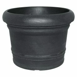 BAUHAUS Geli Pflanzkübel Rund Palermo Außenmaß (Ø X H): 120 X 90 Cm, Kunststoff, Anthrazit