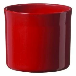 BAUHAUS SK Übertopf Rund Miami Außenmaß (Ø X H): 18 X 15 Cm, Bordeaux, Keramik, Glänzend