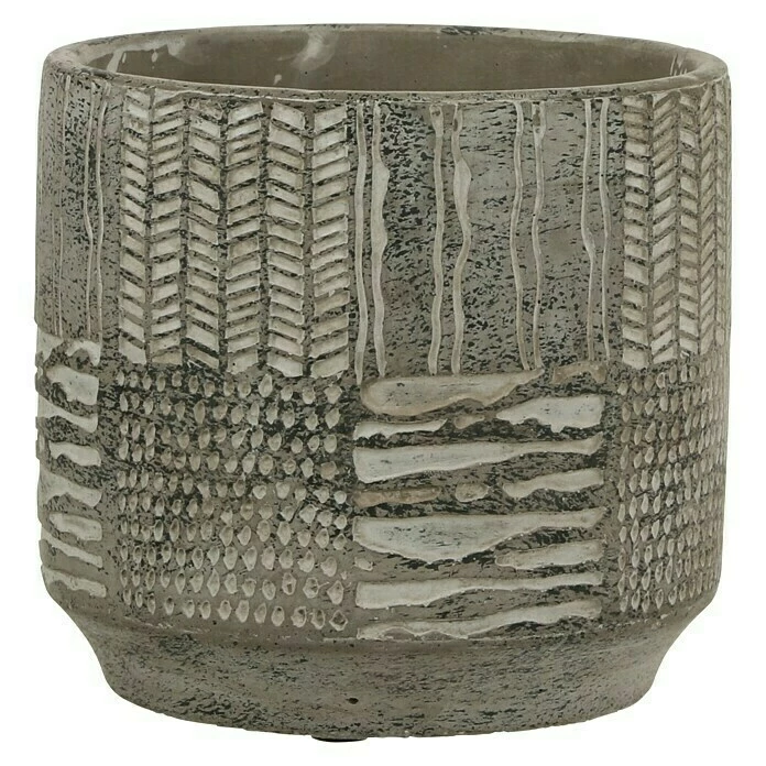 BAUHAUS Übertopf Rund Lynn Außenmaß (Ø X H): 15 X 14 Cm, Hellgrau, Beton