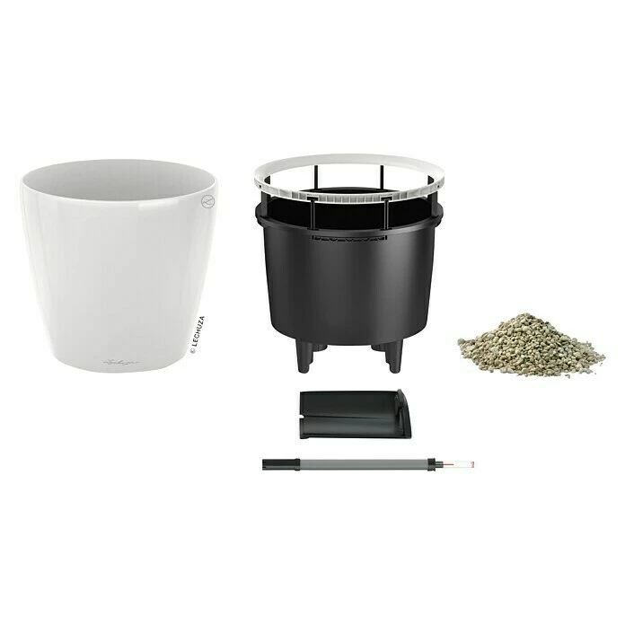 BAUHAUS Lechuza Pflanztopf CLASSICO Premium LS Außenmaß (Ø X H): 43,5 X 39,5 Cm, Kunststoff, Weiß – Bild 2