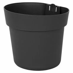 BAUHAUS Geli Regenrohr-Pflanzgefäß Conny Außenmaß (Ø X H): 16 X 16 Cm, Kunststoff, Anthrazit