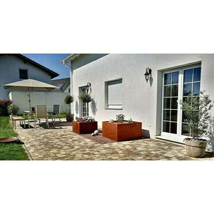 BAUHAUS Palatino Exlusive Line Pflanzkübel Eckig Clara 80 X 80 X 50 Cm, Cortenstahl, Rotbraun – Bild 4